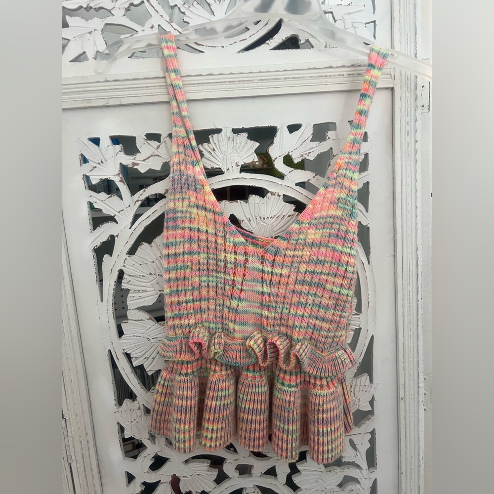 Colorful Striped Knit Tank Top